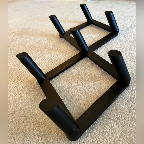 Black Wooden Expandable Accordion style Wall Mounted Rack 7 Hooks - Picture 5 of 12